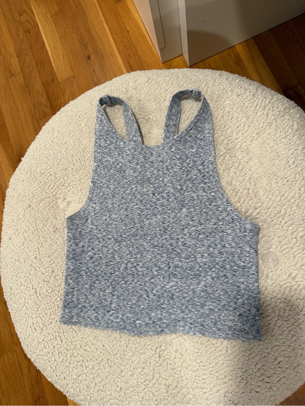 Topshop Light Heather Blue Cropped Knit Tank